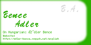 bence adler business card